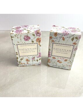 Crabtree & Evelyn Savannah Gardens Scented Bath Soap 3.5oz Set of 2 NOS